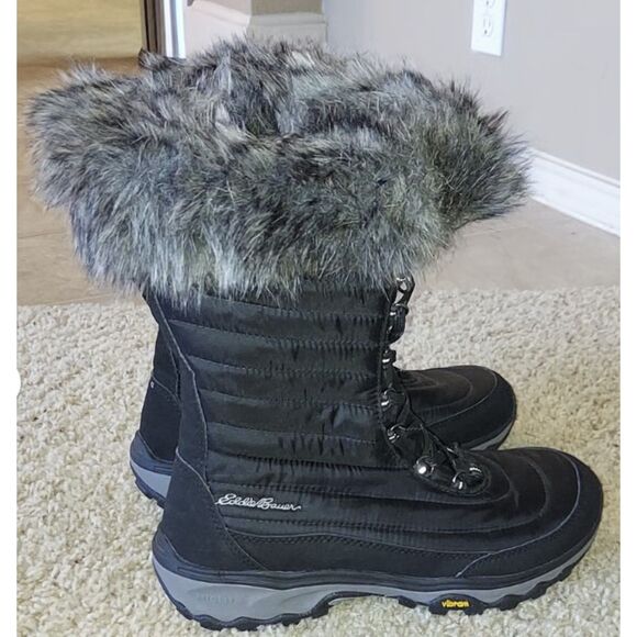 Eddie Bauer Waterproof MicroTherm II w/ Fur Winter Snow Boot Women 8 - Picture 2 of 5